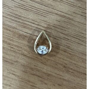 Vintage Costume Jewelry‎ RMN Roman Gold Necklace Charm With Faux Diamond